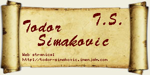 Todor Simaković vizit kartica